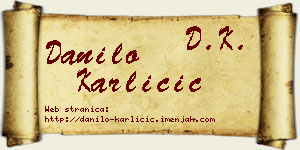 Danilo Karličić vizit kartica